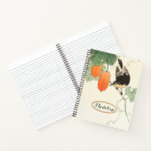 Carnet Bloc japonais Imprimer Oiseau et fruits orange (Intérieur)