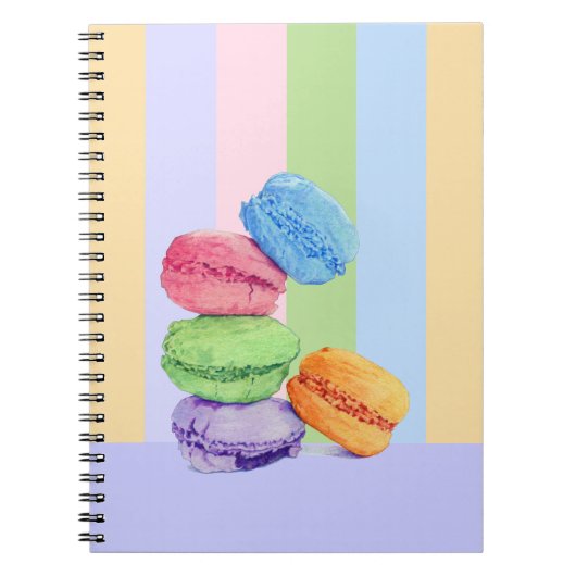 Carnet Bloc-notes 5 bandes Macarons (Devant)