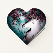 Carnet bloc-notes à coeur de licorne (Dos)