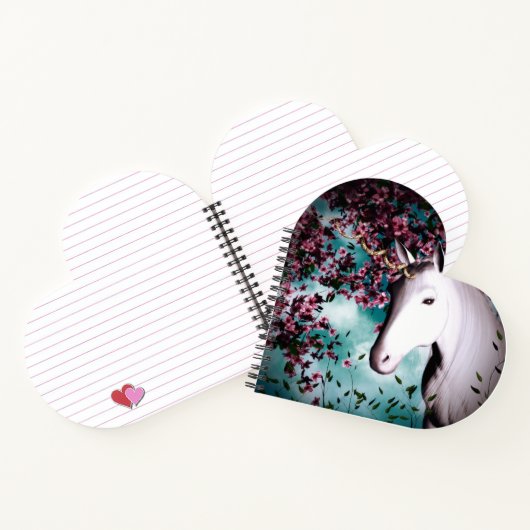 Carnet bloc-notes à coeur de licorne (Intérieur)