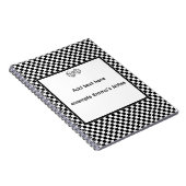 Carnet Bloc-notes à damier noir et blanc | Pers modifiabl (Côté Droit)