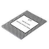 Carnet Bloc-notes à damier noir et blanc | Pers modifiabl (Côté gauche)