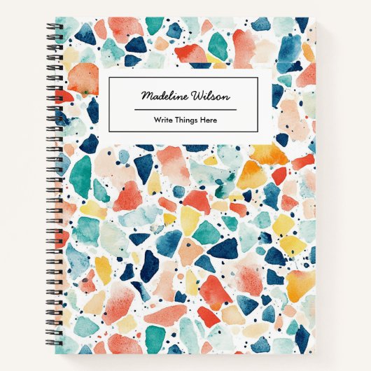Carnet Bloc-notes à motif terrazzo (Devant)