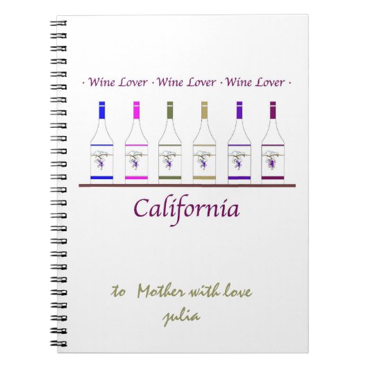 Carnet bloc - notes, amateur de vin, (Devant)