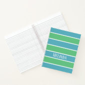 Carnet Bloc-notes Blue and Green Stripes (Intérieur)
