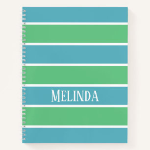 Carnet Bloc-notes Blue and Green Stripes
