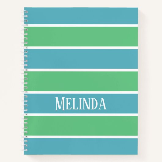Carnet Bloc-notes Blue and Green Stripes (Devant)