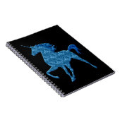 Carnet Bloc-notes Blue Fire Unicorn (Côté Droit)