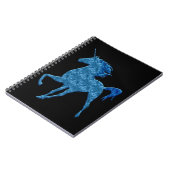 Carnet Bloc-notes Blue Fire Unicorn (Côté gauche)