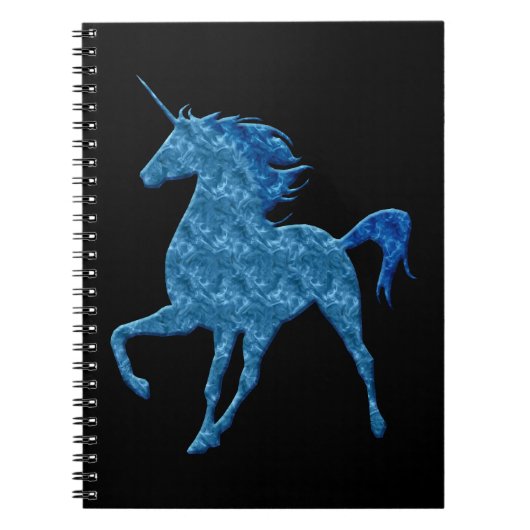 Carnet Bloc-notes Blue Fire Unicorn (Devant)