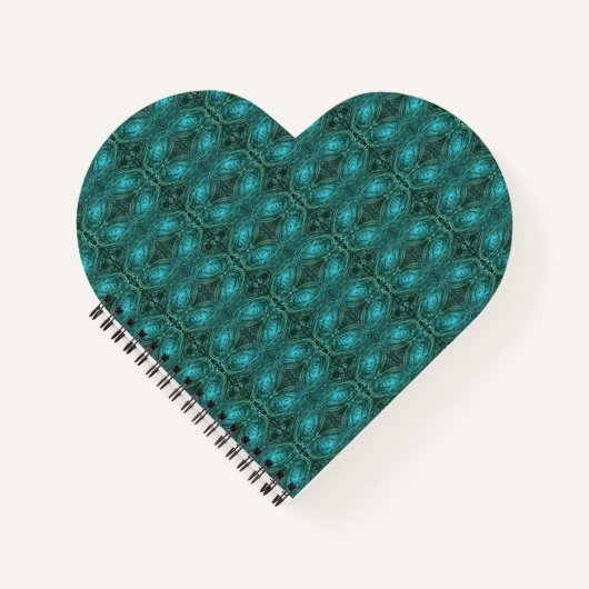 Carnet Bloc-notes Blue Green Galaxy Heart (Devant)
