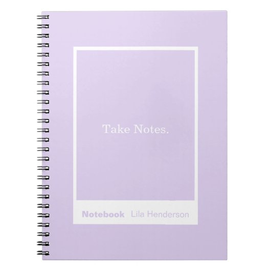 Carnet Bloc-notes Classique Citation Lavande Pâle Violet (Devant)