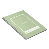 Carnet Bloc-notes classique vert sauge (Côté Droit)