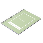 Carnet Bloc-notes classique vert sauge (Côté gauche)
