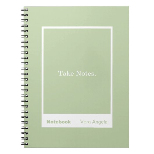 Carnet Bloc-notes classique vert sauge (Devant)