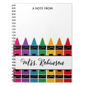 Carnet Bloc-notes crayon arc-en-ciel pour appréciation de (Devant)