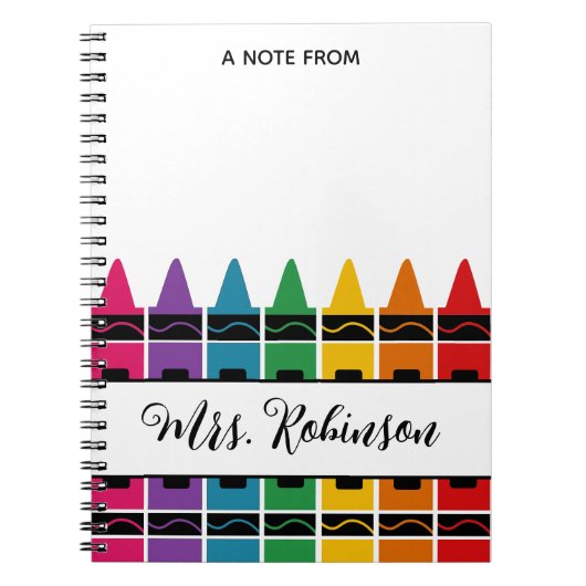 Carnet Bloc-notes crayon arc-en-ciel pour appréciation de (Devant)