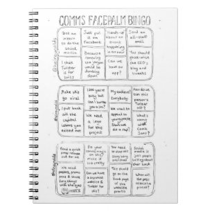 Carnet Bloc - notes de bingo-test de Comms Facepalm