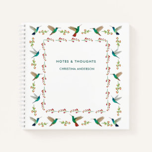 Carnet Bloc-notes de bordure de colibri personnalisé