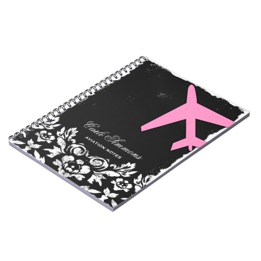 Carnet Bloc - notes de damassé de rose de décollage (Côté gauche)