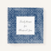 Carnet Bloc-notes de la famille personnalisée Batik Navy (Devant)