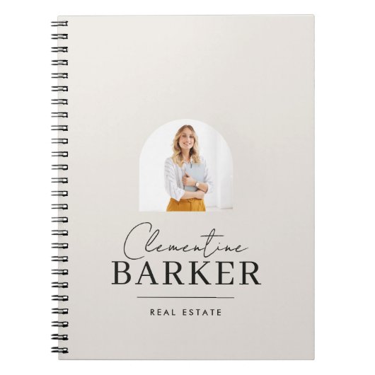 Carnet Bloc-notes de l'immobilier avec photo en arche et (Devant)