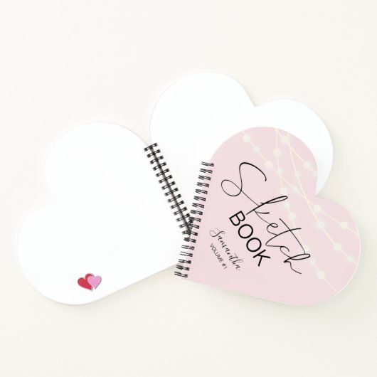 Carnet Bloc-notes de monogramme rose moderne en teinte do (Intérieur)