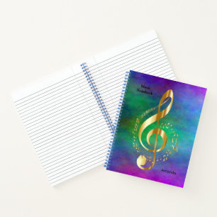 Carnet Bloc-notes de musique avec conception de Clé Trebl