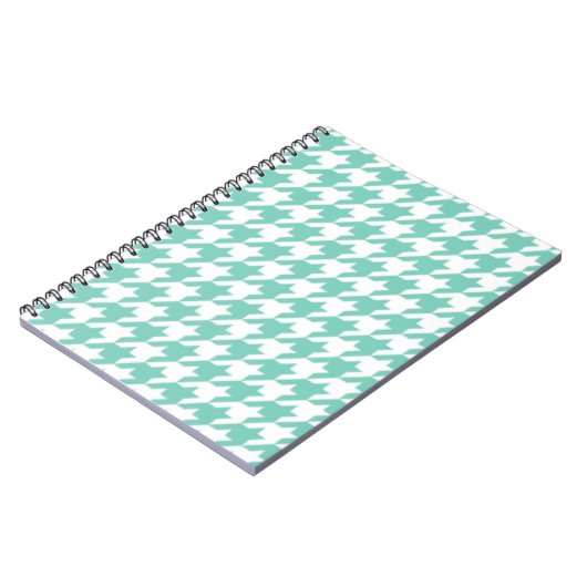 Carnet Bloc - notes de pied-de-poule de turquoise (Côté gauche)