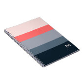 Carnet Bloc-notes élégant avec monogramme gris rose en co (Côté Droit)