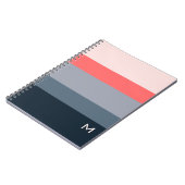 Carnet Bloc-notes élégant avec monogramme gris rose en co (Côté gauche)