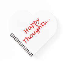Bloc-notes en forme de coeur "Happy Thoughts"