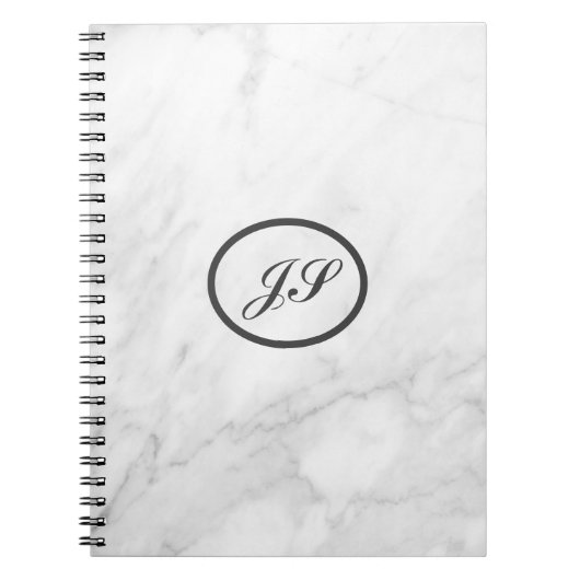 Carnet Bloc-notes en marbre blanc design populaire (Devant)