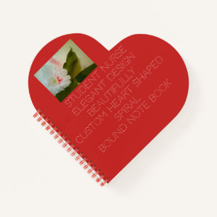 Carnet bloc-notes en spirale en forme de coeur personnali