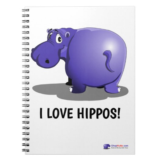 Carnet Bloc-notes Hippo violet (Devant)
