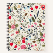 Carnet Bloc-notes luxueux Flowery Spiral (Devant)