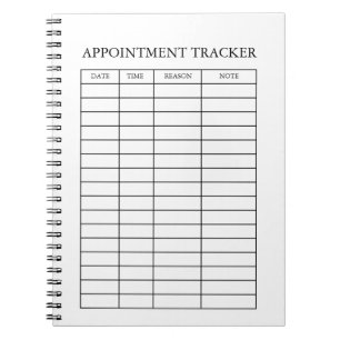 Carnet Bloc-notes minimaliste de suivi de rendez-vous