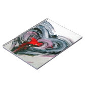 Carnet Bloc - notes noir et rouge de coeur (Côté gauche)