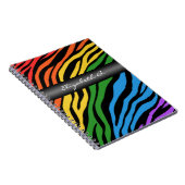 Carnet Bloc-notes personnalisé Zebra Print Rainbow Mix (Côté Droit)