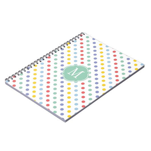 Carnet Bloc-notes pour monogramme arc-en-ciel de printemp (Côté gauche)