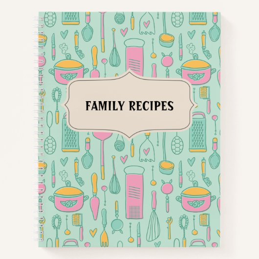 Carnet Bloc-notes Recette vierge à écrire (Devant)