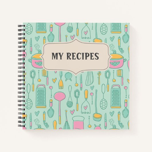 Carnet Bloc-notes Recette vierge à écrire (Devant)