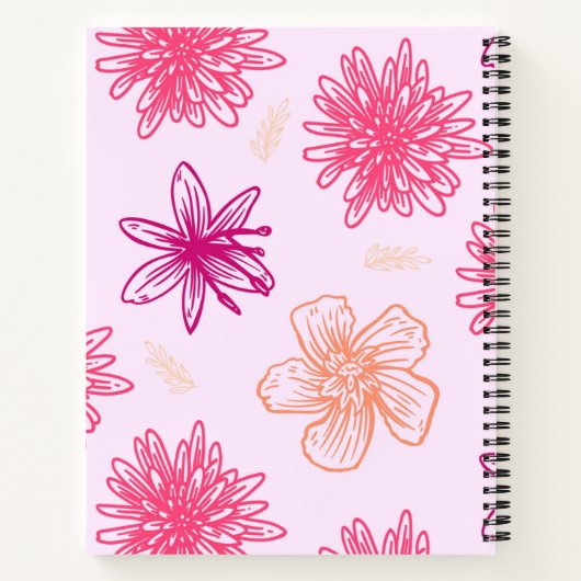 Carnet Bloc-notes rose floral (Dos)