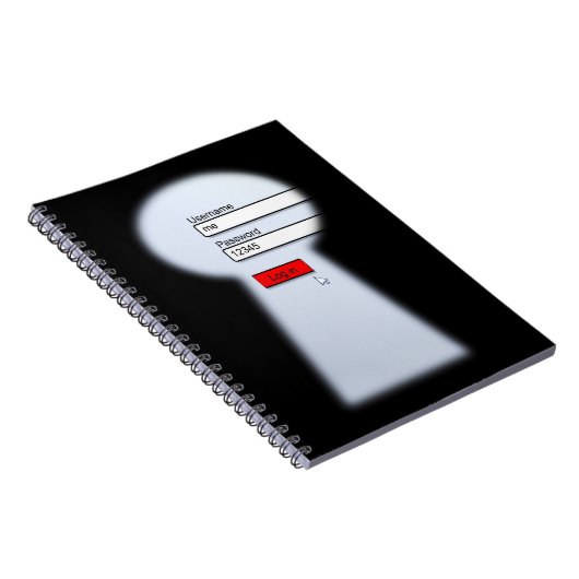 Carnet Bloc-notes Spiral Security Password (Côté Droit)