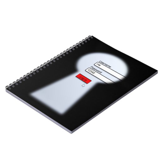 Carnet Bloc-notes Spiral Security Password (Côté gauche)