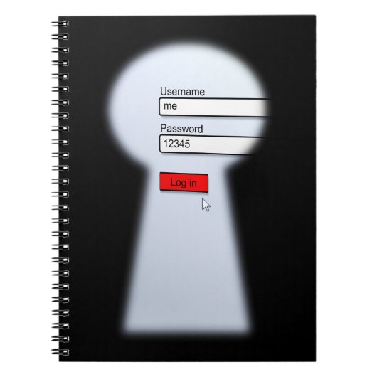 Carnet Bloc-notes Spiral Security Password (Devant)