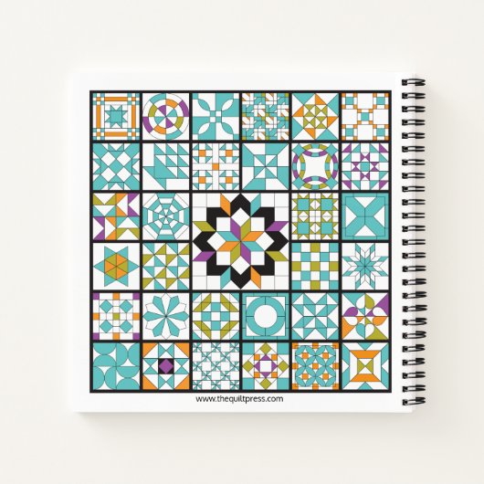 Carnet Bloc-notes Turquoise moderne Sampler Quilt (Dos)