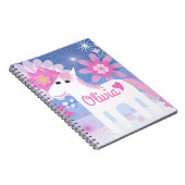 Carnet Bloc-notes Unicorne Pretty Rose personnalisable (Côté Droit)