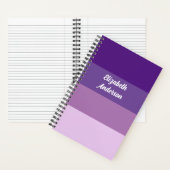 Carnet Blocage couleur violet bande horizontale (À l'intérieur)