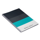 Carnet Blocage de couleur Bande horizontale Noir et gris (Côté Droit)